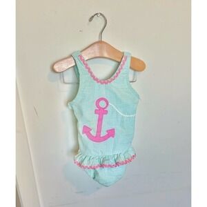 Funtasia too Dallas Blue checkered pink Anchor bathing suit​​​​​​​​​​​​